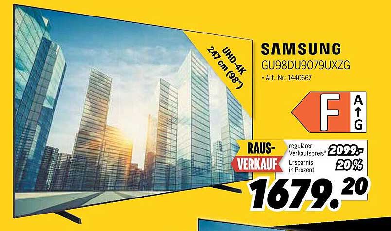 Samsung GU98DU9079UXZG UHD 4K Fernseher (247 cm / 98 Zoll)