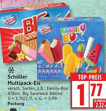 Schöller Multipack-Eis - verschiedene Sorten