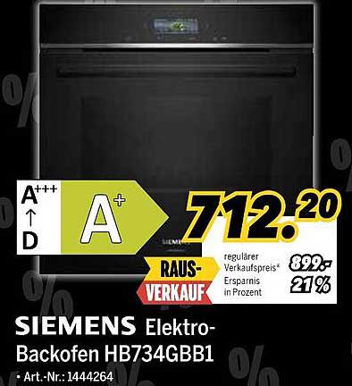 SIEMENS Elektro-Backofen HB734GBB1