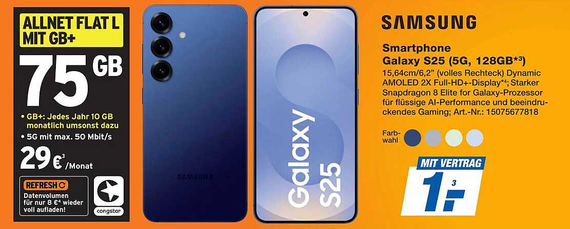 Smartphone Galaxy S25 (5G, 128GB)