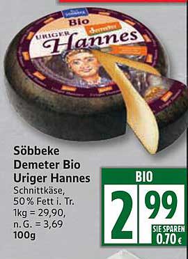 Söbbeke Demeter Bio Uriger Hannes Schnittkäse