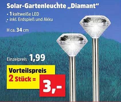 Solar-Gartenleuchte „Diamant“