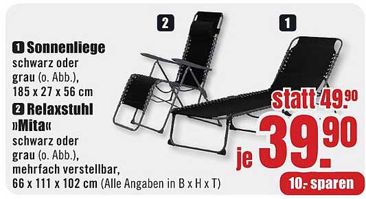 Sonnenliege und Relaxstuhl "Mita" im Angebot