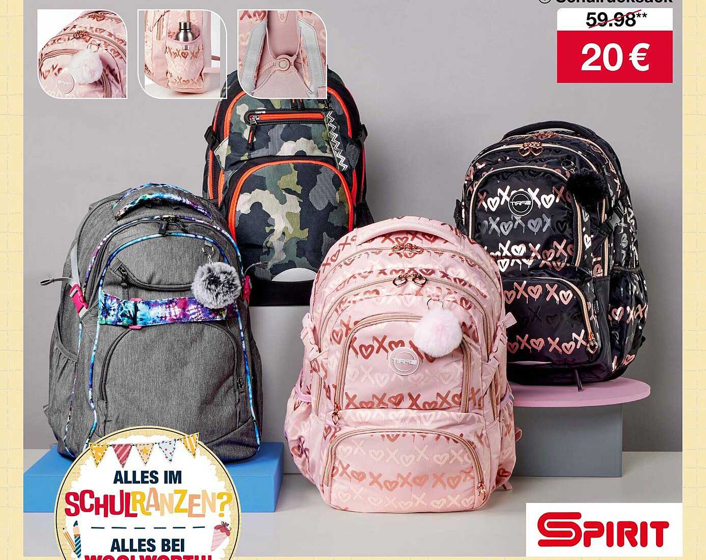 Spirit Schulrucksäcke – jetzt im Angebot für nur 20 € (statt 59,98 €)!