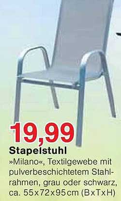 Stapelstuhl 'Milano' aus Textilgewebe