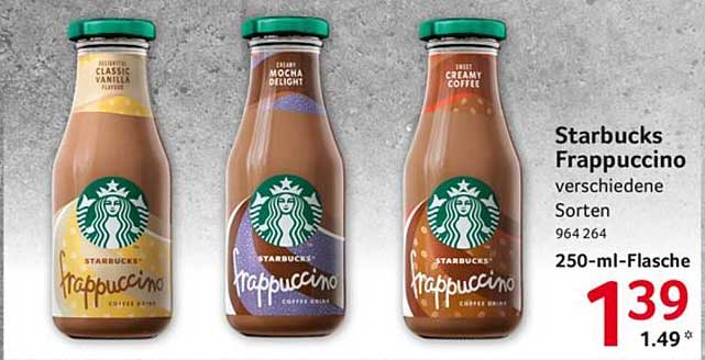 Starbucks Frappuccino verschiedene Sorten 250-ml-Flasche