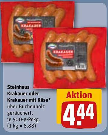 Steinhaus Krakauer oder Krakauer mit Käse*
