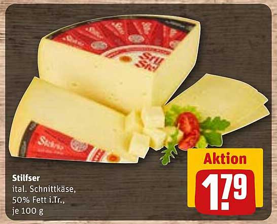 Stilfser italienischer Schnittkäse, 50% Fett i.Tr., je 100 g