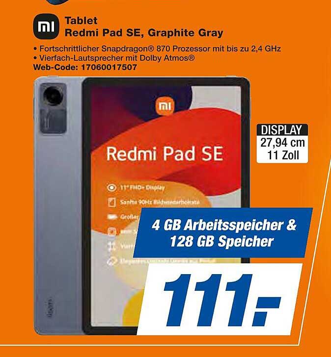Tablet Redmi Pad SE, Graphite Gray