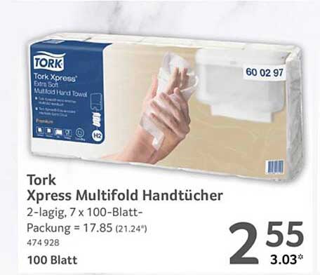 Tork Xpress Multifold Handtücher, 2-lagig, 100 Blatt