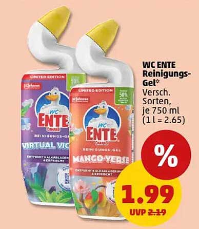 WC ENTE Reinigungs-Gel - Verschiedene Sorten, je 750 ml