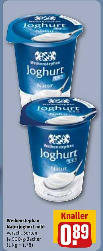 Weihenstephan Naturjoghurt mild 500 g