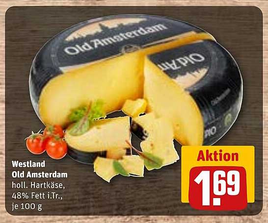 Westland Old Amsterdam holl. Hartkäse, 48% Fett i.Tr., je 100 g