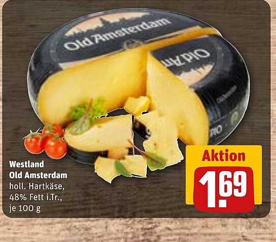 Westland Old Amsterdam holl. Hartkäse, 48% Fett i.Tr., je 100 g