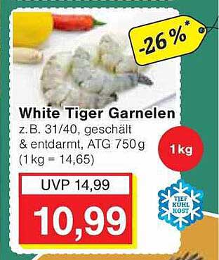 White Tiger Garnelen z.B. 31/40, geschält & entdarmt, ATG 750 g
