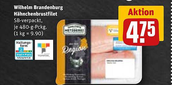 Wilhelm Brandenburg Hähnchenbrustfilet SB-verpackt, je 480-g-Pckg.