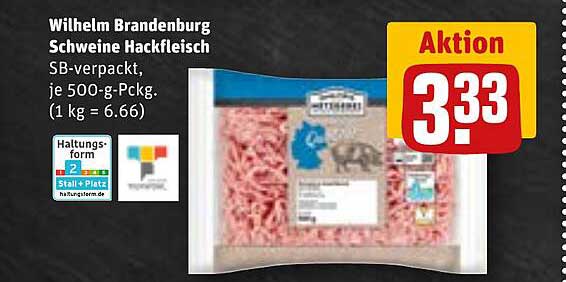 Wilhelm Brandenburg Schweine Hackfleisch, je 500-g-Pckg.
