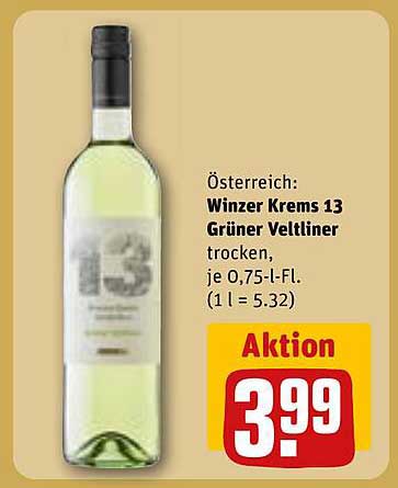 Winzer Krems 13 Grüner Veltliner trocken, je 0,75-l-Fl.
