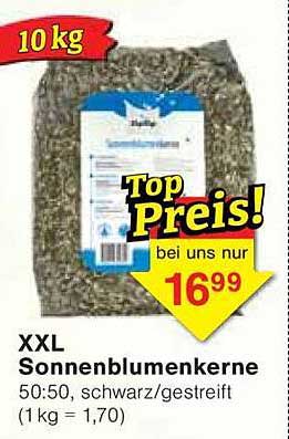 XXL Sonnenblumenkerne 50:50, schwarz/gestreift - 10 kg