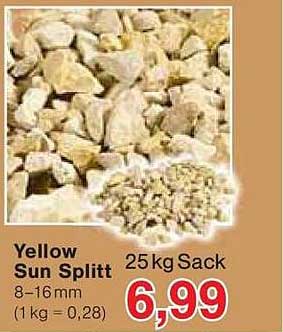 Yellow Sun Splitt 25kg Sack 8–16 mm