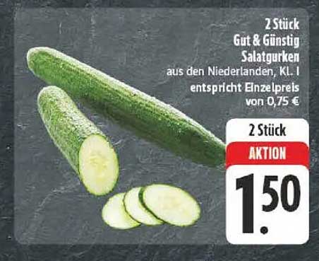 2 Stück Gut & Günstig Salatgurken