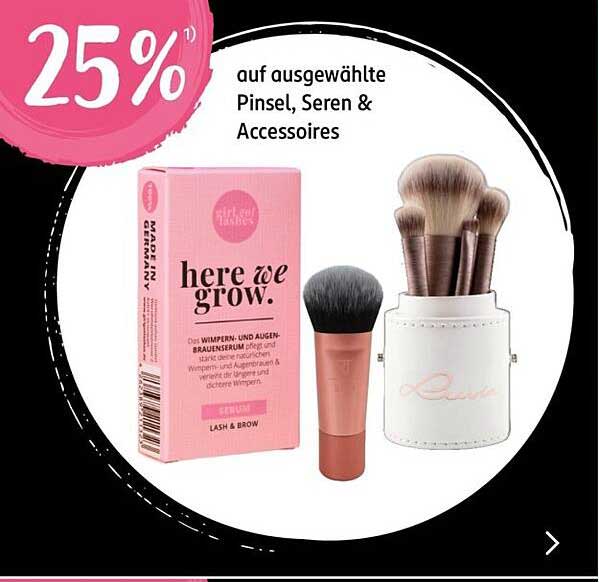 25 % Rabatt auf ausgewählte Pinsel, Seren & Accessoires