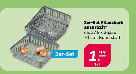 3er-Set Pflanzkorb anthrazit*