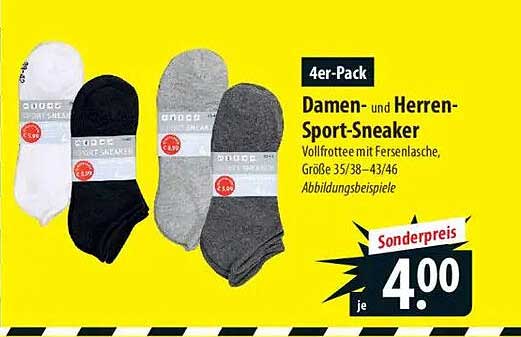 4er-Pack Damen- und Herren-Sport-Sneaker