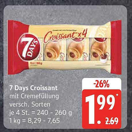 7 Days Croissant mit Cremefüllung