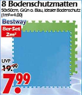8 Bodenschutzmatten von Bestway - Grün oder Blau