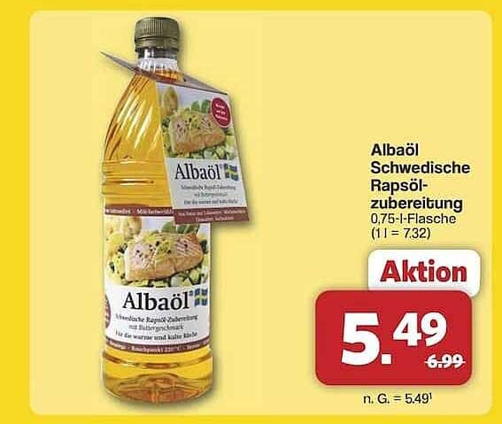 Albaöl Schwedische Rapsölzubereitung 0,75 l-Flasche