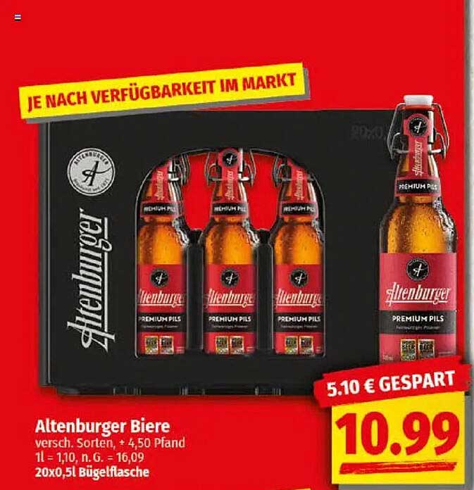 Altenburger Biere 20x0,5l Bügelflasche
