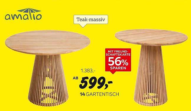 Amalio Gartentisch aus massivem Teakholz
