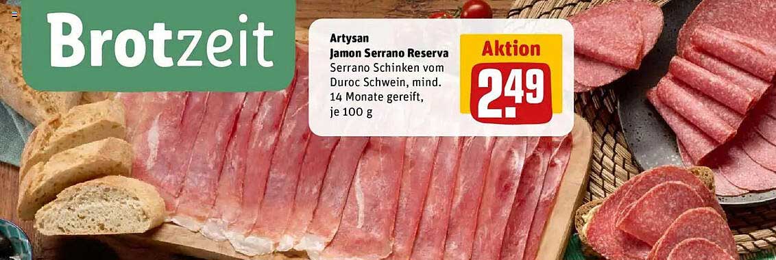 Artysan Jamon Serrano Reserva - Serrano Schinken vom Duroc-Schwein, mind. 14 Monate gereift, je 100 g