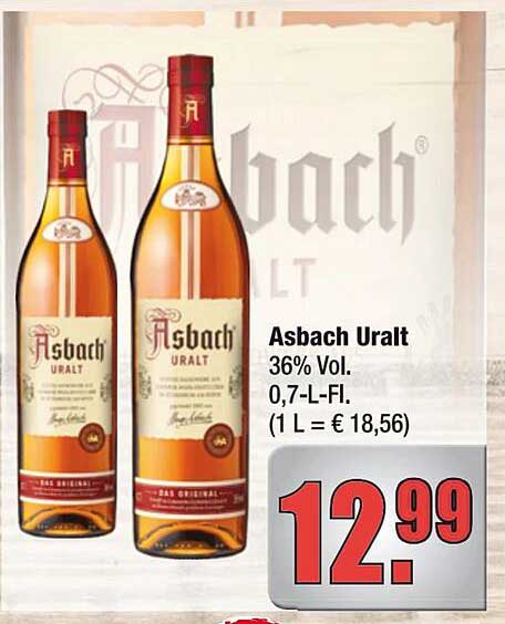 Asbach Uralt 0,7 L für nur 12,99 €