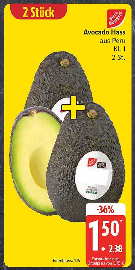 Avocado Hass aus Peru, 2 Stück