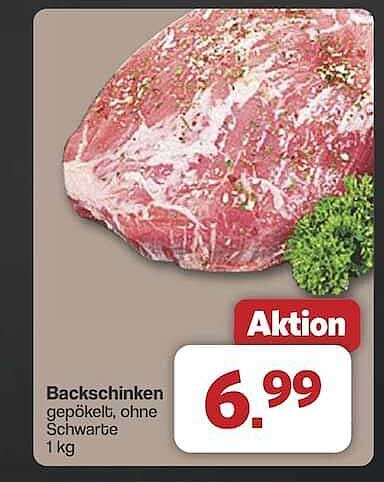 Backschinken gepökelt, ohne Schwarte