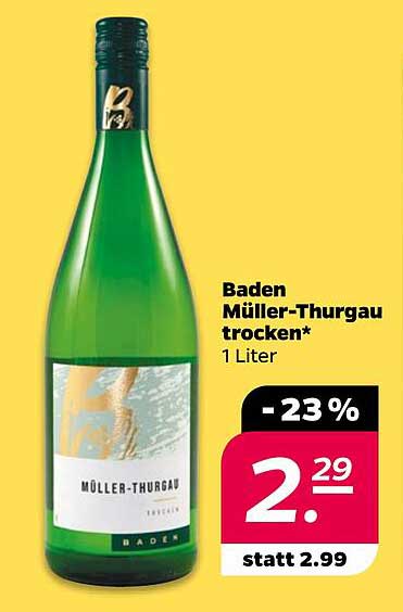 Baden Müller-Thurgau trocken - 1 Liter