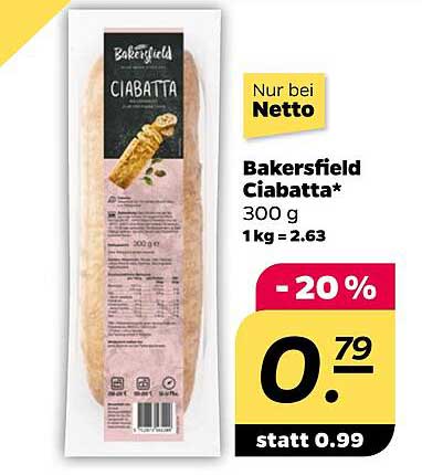 Bakersfield Ciabatta* 300 g