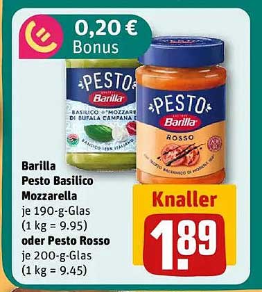 Barilla Pesto Basilio Mozzarella oder Pesto Rosso