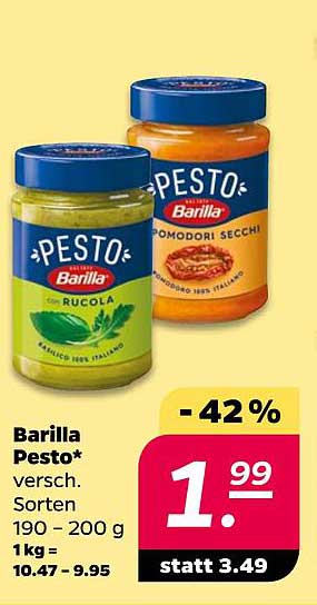 Barilla Pesto* verschiedene Sorten 190–200 g