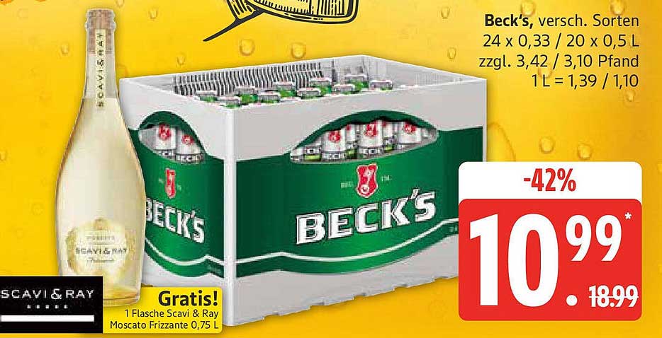Beck's Bier Sortiment 24 x 0,33L / 20 x 0,5L