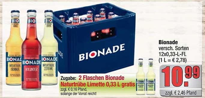 Bionade - verschiedene Sorten 12x0,33 L-Fl.