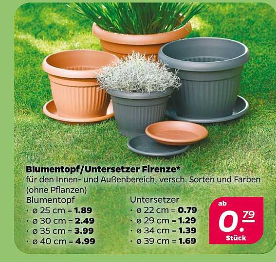 Blumentopf/Untersetzer Firenze* für den Innen- und Außenbereich