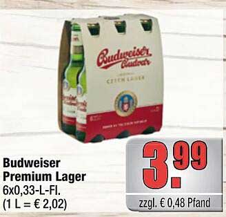 Budweiser Premium Lager 6x0,33-L-Fl.