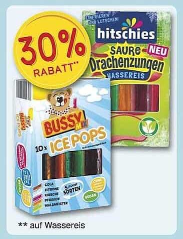 Bussy Ice Pops 10x - 30% Rabatt auf Wassereis