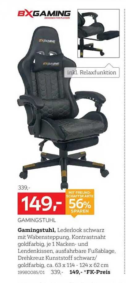 BXGaming Gamingstuhl mit Relaxfunktion