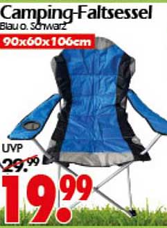 Camping-Faltsessel Blau o. Schwarz 90x60x106cm