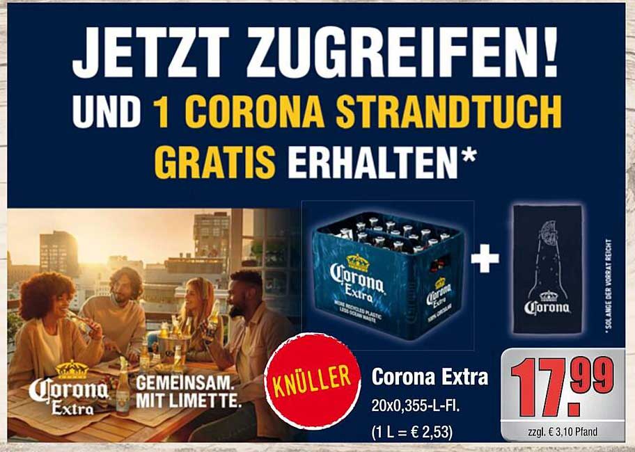 Corona Extra 20x0,355-L-FI + GRATIS Corona Strandtuch