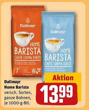 Dallmayr Home Barista - Caffè Crema Forte und Caffè Crema Dolce, ganze Bohnen, 1000 g